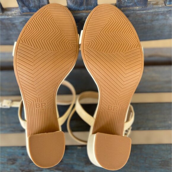 New BP Lula Slingback Sandal Women 10 US Cream Block Heel Adjustable Ankle Strap - Picture 9 of 9